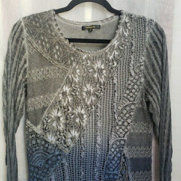 Radzoli Gray Floral Garden Lace Mesh Lined Pieced Seams Whimsigoth Size S - Picture 6 of 12